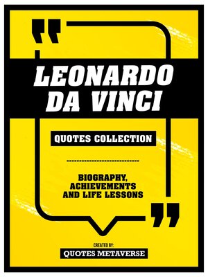 cover image of Leonardo Da Vinci--Quotes Collection